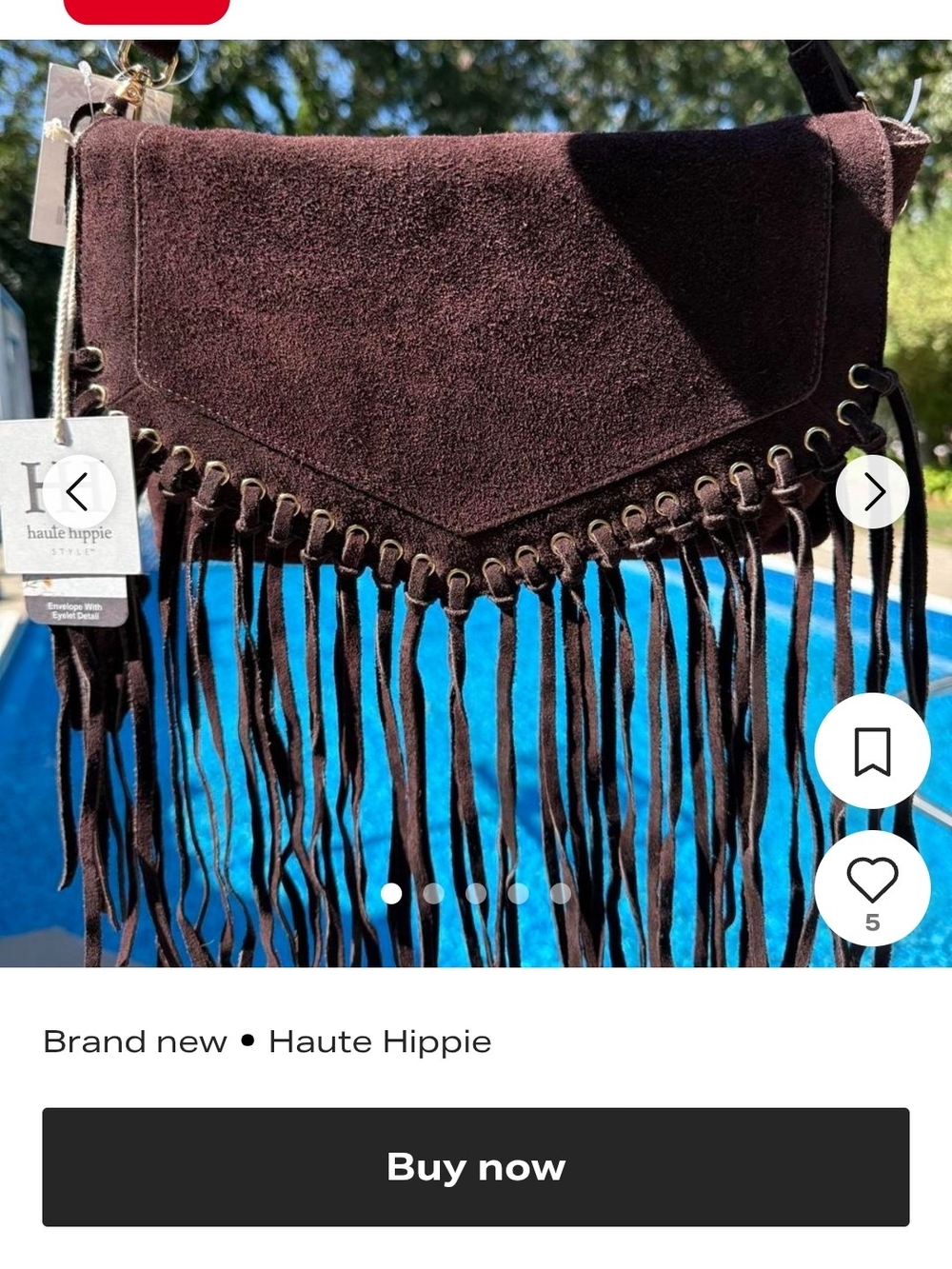 Haute Hippie Dark Brown Suede Fringe Crossbody